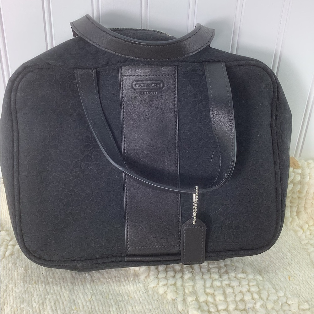 Coach Black Signature Canvas Make up/ toiletry